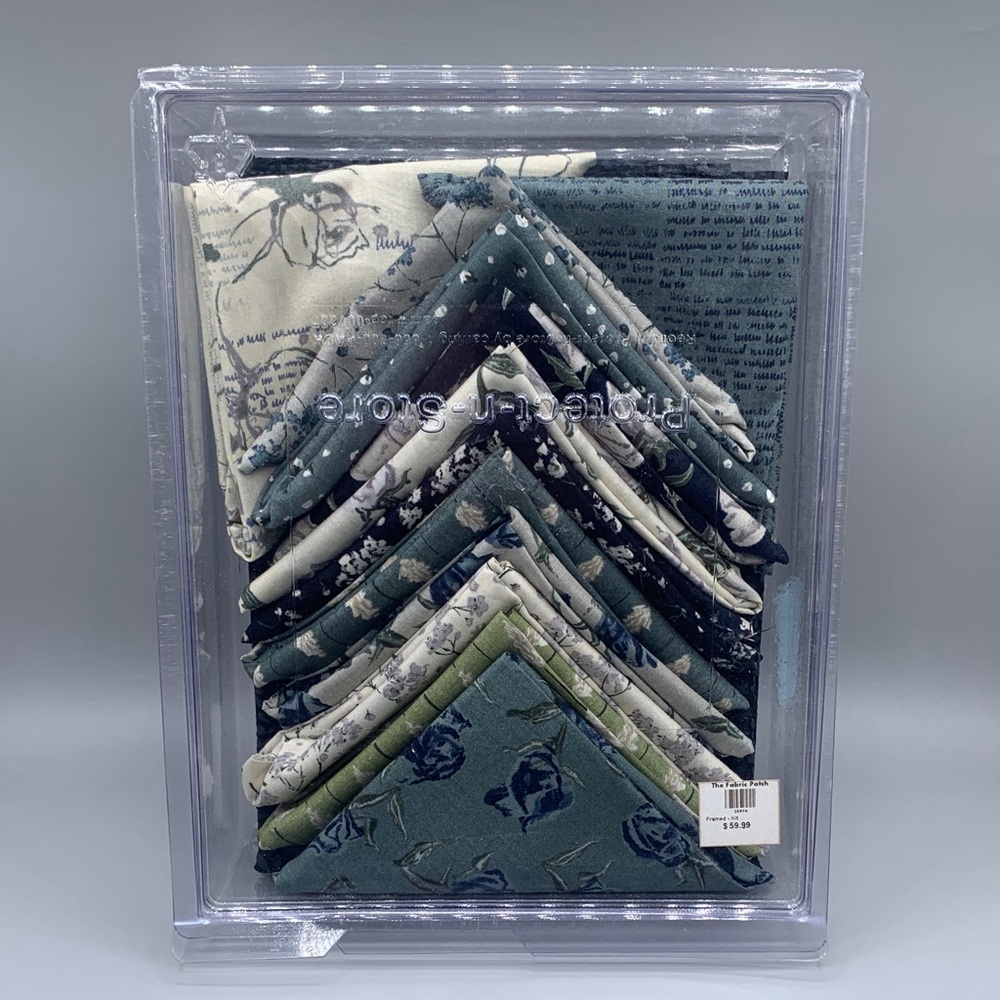Shades of Blue The Fabric Patch Framed Quilt Kit Wordsmith Janet Clare for moda